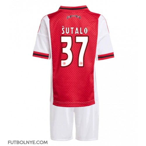 Camiseta Ajax Josip Sutalo #37 Primera Equipación para niños 2025-26 manga corta (+ pantalones cortos)